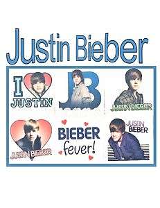 12 JUSTIN BIEBER TEMPORARY TATTOOS PARTY FAVORS  