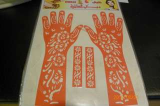 Self Adhesive Decal Stencils For Henna temporary tattoo  