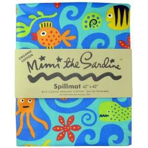  Mimi the Sardine Coated Organic Cotton Spillmat, Ocean 