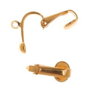 22K Gold Plated Clip On Ball Earrings Findings (2 Pair)