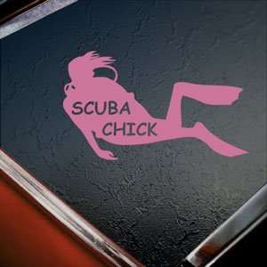  Scuba Chick Pink Decal Scuba Dive Diver Window Pink 