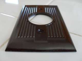 Vtg BROWN bakelite art deco Outlet plug Cover plate  