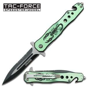 Scorpion Stiletto Style Spring Assisted Knife   Green 
