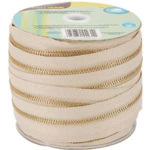  Dritz Brass Upholstery Zipper By The Yard 35 Yards Beige 