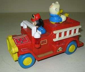 COLLECTIBLE ILLCO MICKEY MOUSE DONALD DUCK FIRE TRUCK TOY  