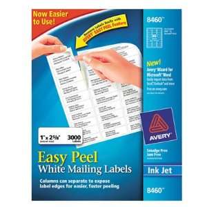  Avery 8460   Easy Peel Inkjet Address Labels, 1 x 2 5/8 