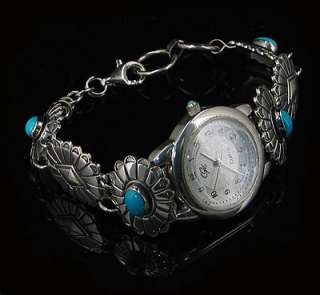   .925 Sterling Silver Natural Blue Turquoise Wrist Watch  