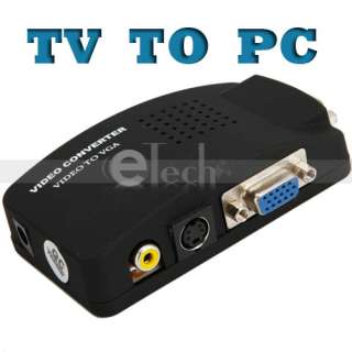 TV RCA AV S video In to PC VGA LCD CRT Out Converter Adapter Switch 