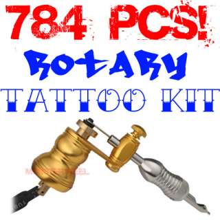 PRO ROTARY Tattoo Machine KIT Gun USA Ink POWER Supply  
