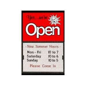   Sunny Open / Closed Sign with sliding message board