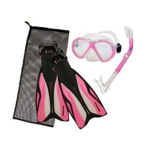  Promate Adult Snorkeling Set Mask, Snorkel, Fin Package w 