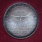 1958 Vatican State Sede Vacante MCMLVIII Silver Coin L.500