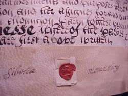 1701 ENGLISH VELLUM DEED RED WAX SEALS W/ FINE INITIAL  