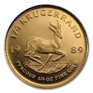  1989 1/4 oz Proof Gold South African Krugerrand 