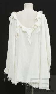 Vivienne Westwood Anglomania Off White Cotton Raw Edge Peasant Top 