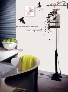 CUTIE BIRDS CAGE Wall Decal,quoteYoull always have a special place 