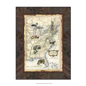  Eastern States Map by Vision studio 12.00X16.00. Art 