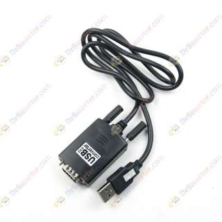 Black USB to RS 232 Serial DB9 9 Pin Converter Cable  