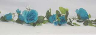 AQUA TURQUOISE BLUE Silk Rose Garland Wedding Arch  