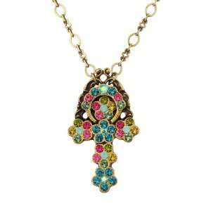 Victorian Style Michal Negrin Gorgeous Cross Medallion Necklace Ornate 