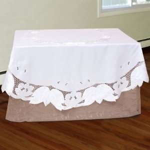 White Embroidered Cutwork Tablecloth 90 Round