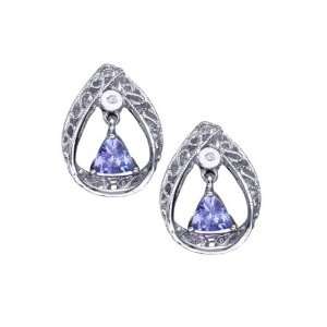  Asher   Tanzanite & Diamond Earrings in 14k White Gold 
