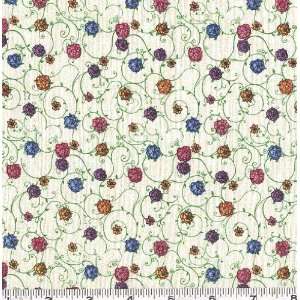  45 Wide Tea Party Flowers Cream Fabric By The Yard Arts 