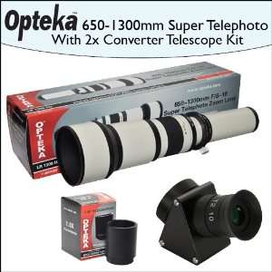  Opteka 650 1300mm HD Telephoto Zoom Lens + Lens Converter 