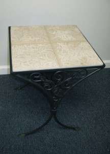 EUC Longaberger Side Table, Ceramic wrought iron table w/ ceramic top