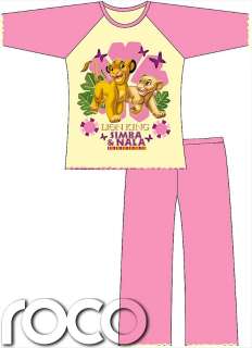   PYJAMAS OFFICIAL DISNEY THE LION KING YELLOW PINK LONG KIDS PJS  