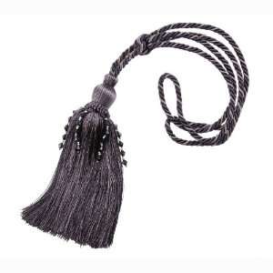  Braided Bead Charcoal Tieback, Tieback