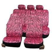 Pink Zebra Velour Car Seat Covers PINK/WHITE 115  