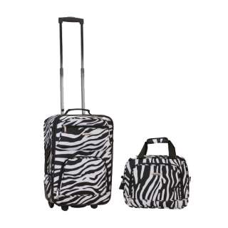 Rockland 2 Pc Upright Carry On Luggage Set   Zebra  