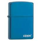 zippo sapphire blue logo lighter low shipping 20446zl expedited 