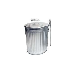    Heavy Duty 24 Gallon Galvanized Trash Can with Lid
