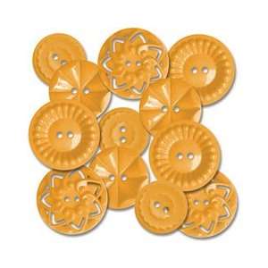  Vintage Style Sew On Buttons 12/Pkg Orange Arts, Crafts 
