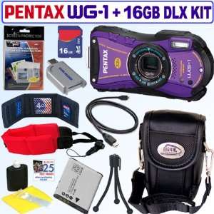   Waterproof Digital Camera (Purple) + 16GB Deluxe Accessory Kit Camera