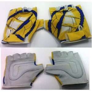Gloves Half Finger Size Medium Leather Bottom Elastic Top For Comfort 