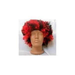 Red & Black afro wig UGA, Texas Tech, Louisville, San Diego State 