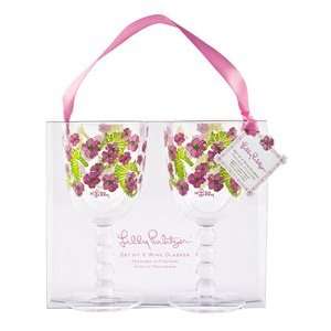 Lilly Pulitzer Acrylic Wine Glasses   Floaters Kitchen 